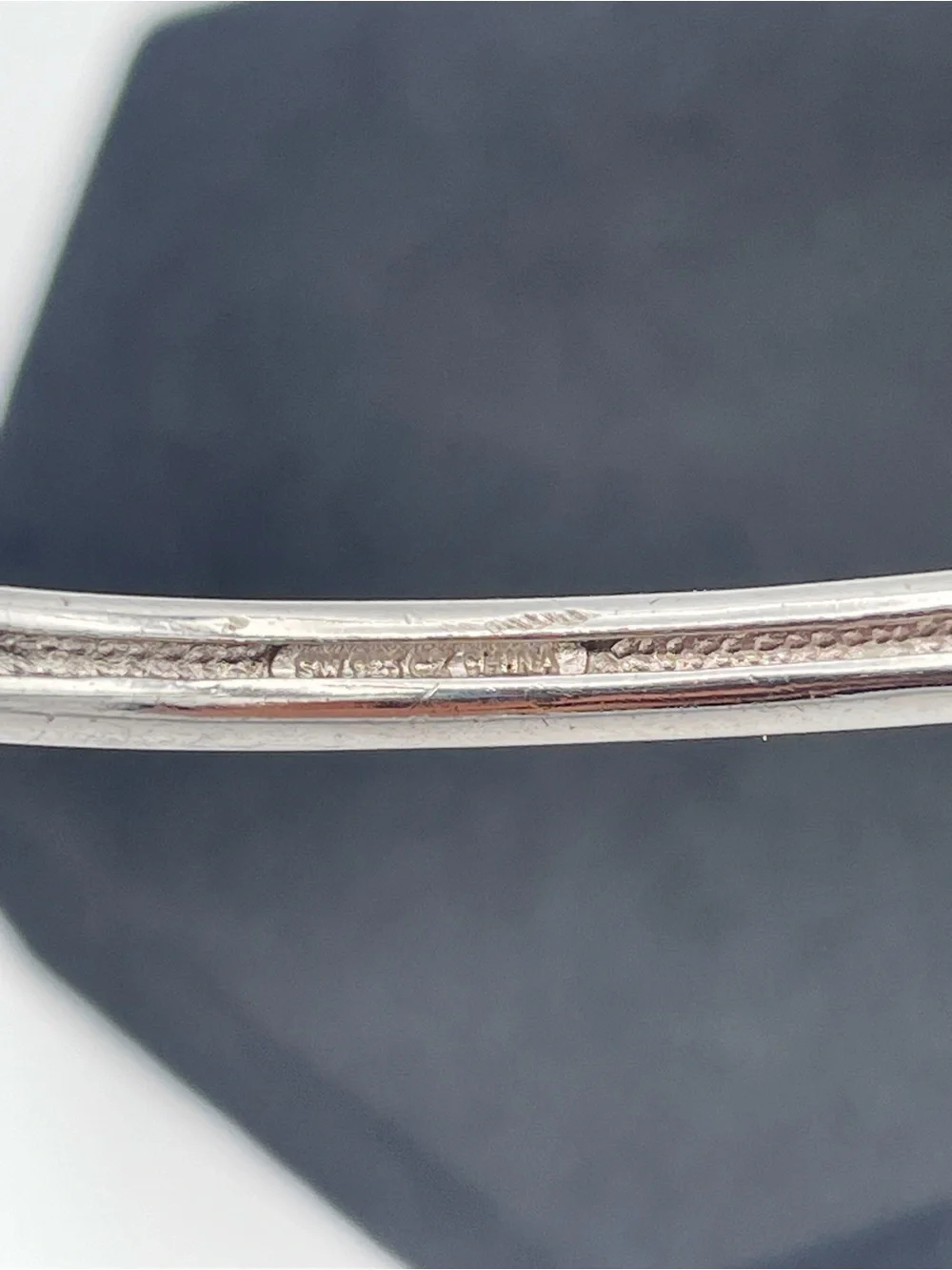 QVC Epiphany Diamonique Sterling Silver CZ Hinged Bangle Bracelet Platinum Clad